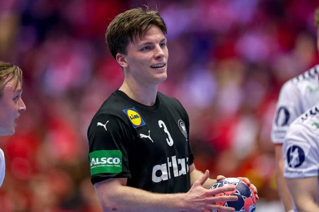 24.01.2026, Handball, Men s EHF EURO 2026, Deutschland - Norwegen, Jyske Bank Boxen in Herning, Dänemark, Main Round: Nils Lichtlein (Germany 03) Dänemark