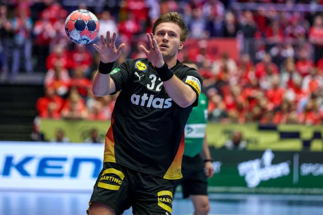 24.01.2026, Handball, Men s EHF EURO 2026, Deutschland - Norwegen, Jyske Bank Boxen in Herning, Dänemark, Main Round: Franz Semper (Germany 32) Dänemark
