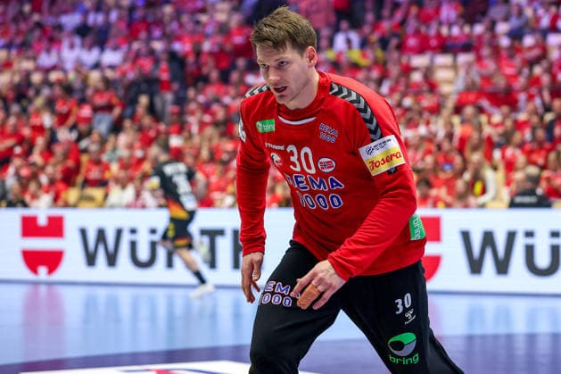 24.01.2026, Handball, Men s EHF EURO 2026, Deutschland - Norwegen, Jyske Bank Boxen in Herning, Dänemark, Main Round: Torbjorn Sittrup Bergerud (Norway 30) Dänemark