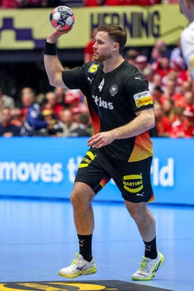 24.01.2026, Handball, Men s EHF EURO 2026, Deutschland - Norwegen, Jyske Bank Boxen in Herning, Dänemark, Main Round: Johannes Golla (Germany 04) Dänemark