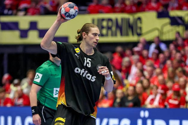 24.01.2026, Handball, Men s EHF EURO 2026, Deutschland - Norwegen, Jyske Bank Boxen in Herning, Dänemark, Main Round: Juri Knorr (Germany 15) Dänemark