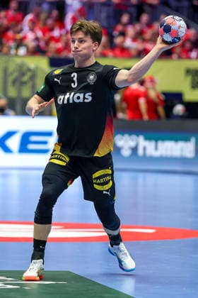 24.01.2026, Handball, Men s EHF EURO 2026, Deutschland - Norwegen, Jyske Bank Boxen in Herning, Dänemark, Main Round: Nils Lichtlein (Germany 03) Dänemark