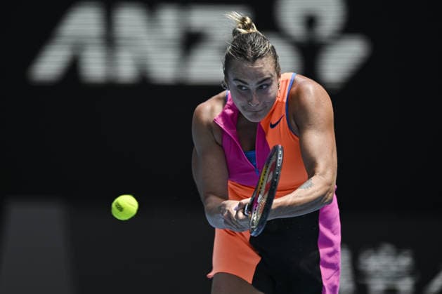 Australian Open 2026 MELBOURNE, AUSTRALIA - JANUARY 25: Aryna Sabalenka in action against Victoria Mboko (CAN) (not seen) during round 4 at the Australian Open grand slam tennis tournament at Melbourne Park in Melbourne, Australia on January 25, 2026. Mark Avellino Anadolu Melbourne Australia. Editorial use only. Please get in touch for any other usage.  Copyright: x2026xAnadoluxMarkxAvellinox