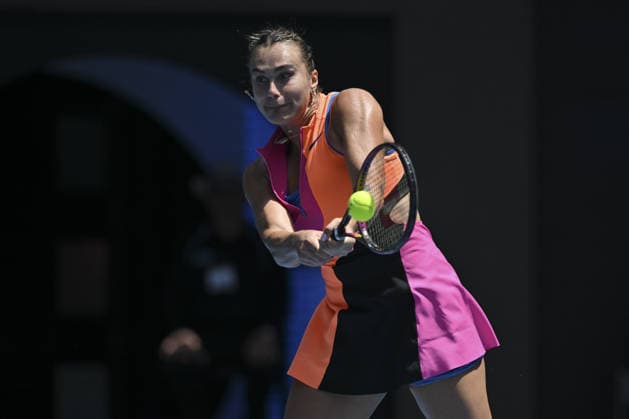 Australian Open 2026 MELBOURNE, AUSTRALIA - JANUARY 25: Aryna Sabalenka in action against Victoria Mboko (CAN) (not seen) during round 4 at the Australian Open grand slam tennis tournament at Melbourne Park in Melbourne, Australia on January 25, 2026. Mark Avellino Anadolu Melbourne Australia. Editorial use only. Please get in touch for any other usage.  Copyright: x2026xAnadoluxMarkxAvellinox