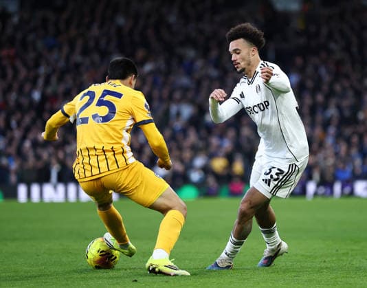 London, England, 24th January 2026. Antonee Robinson of Fulham during the Fulham vs Brighton and Hove Albion Premier League match at Craven Cottage, London. Picture credit should read: David Klein Sportimage EDITORIAL USE ONLY. No use with unauthorised audio, video, data, fixture lists, club league logos or live services. Online in-match use limited to 120 images, no video emulation. No use in betting, games or single club league player publications. SPI_023_DK_FULHAM_BRIGHTON SPI-4482-0015