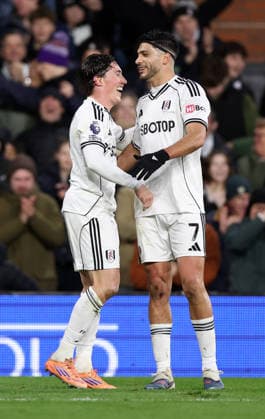 London, England, 24th January 2026. Harry Wilson of Fulham celebrates scoring his sides second goal during the Fulham vs Brighton and Hove Albion Premier League match at Craven Cottage, London. Picture credit should read: David Klein Sportimage EDITORIAL USE ONLY. No use with unauthorised audio, video, data, fixture lists, club league logos or live services. Online in-match use limited to 120 images, no video emulation. No use in betting, games or single club league player publications. SPI_040_DK_FULHAM_BRIGHTON SPI-4482-0032