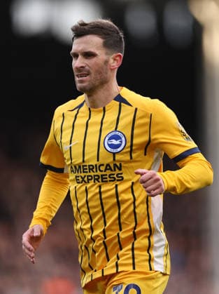 London, England, 24th January 2026. Pascal Groß of Brighton during the Fulham vs Brighton and Hove Albion Premier League match at Craven Cottage, London. Picture credit should read: David Klein Sportimage EDITORIAL USE ONLY. No use with unauthorised audio, video, data, fixture lists, club league logos or live services. Online in-match use limited to 120 images, no video emulation. No use in betting, games or single club league player publications. SPI_054_DK_FULHAM_BRIGHTON SPI-4482-0046