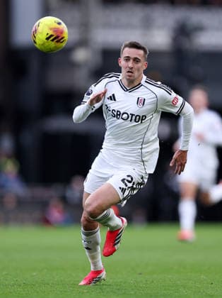 London, England, 24th January 2026. Timothy Castagne of Fulham during the Fulham vs Brighton and Hove Albion Premier League match at Craven Cottage, London. Picture credit should read: David Klein Sportimage EDITORIAL USE ONLY. No use with unauthorised audio, video, data, fixture lists, club league logos or live services. Online in-match use limited to 120 images, no video emulation. No use in betting, games or single club league player publications. SPI_068_DK_FULHAM_BRIGHTON SPI-4482-0060