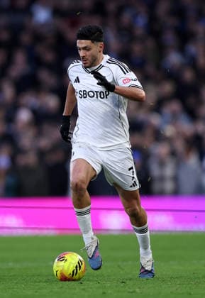 London, England, 24th January 2026. Raul JimÃ nez of Fulham during the Fulham vs Brighton and Hove Albion Premier League match at Craven Cottage, London. Picture credit should read: David Klein Sportimage EDITORIAL USE ONLY. No use with unauthorised audio, video, data, fixture lists, club league logos or live services. Online in-match use limited to 120 images, no video emulation. No use in betting, games or single club league player publications. SPI_098_DK_FULHAM_BRIGHTON SPI-4482-0091
