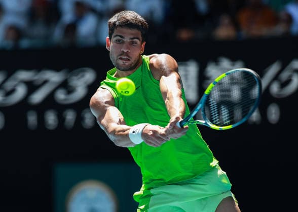 Carlos Alcaraz (ESP) Australian Open 2026, Melbourne Park, Melbourne, Victoria, Australia. Copyright: xJuergenxHasenkopfx