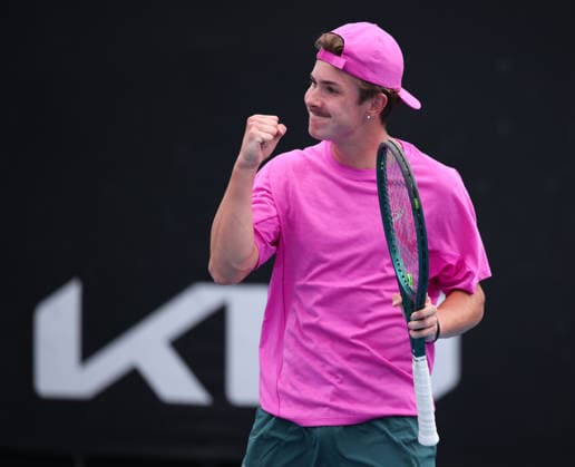 Flynn Thomas macht die Faust und jubelt,Jubel, Freude,Emotion, Australian Open 2026, Melbourne Park, Melbourne, Victoria, Australia. Copyright: xJuergenxHasenkopfx