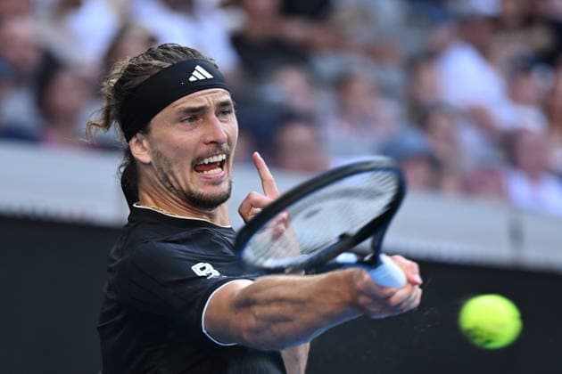 TENNIS AUSTRALIAN OPEN, Alexander Zverev of Germany in action during the Men™s 4th round match against Francisco Cerundolo of Argentina on day 8 of the 2026 Australian Open tennis tournament at Melbourne Park in Melbourne, Sunday, January 25, 2026. ( NO ARCHIVING MELBOURNE VICTORIA AUSTRALIA  Copyright: xJAMESxROSSx 20260125176837137672