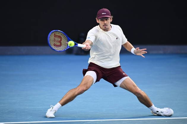 TENNIS AUSTRALIAN OPEN, Alex de Minaur of Australia in action during the Men™s 4th round match against Alexander Bublik of Kazakhstan on day 8 of the 2026 Australian Open tennis tournament at Melbourne Park in Melbourne, Sunday, January 25, 2026. ( NO ARCHIVING MELBOURNE VICTORIA AUSTRALIA  Copyright: xJOELxCARRETTx 20260125121776220437