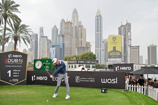 Hero Dubai Desert Classic 2026 in UAE DUBAI, UNITED ARAB EMIRATES - JANUARY 25: Spanish golfer David Puig competes in the fourth and final round of the Hero Dubai Desert Classic 2026 at Emirates Golf Club in Dubai, United Arab Emirates on January 25, 2026. Waleed Zein Anadolu Dubai United Arab Emirates. Editorial use only. Please get in touch for any other usage.  Copyright: x2026xAnadoluxWaleedxZeinx