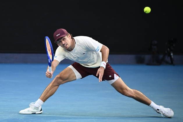 TENNIS AUSTRALIAN OPEN, Alex de Minaur of Australia in action during the Men™s 4th round match against Alexander Bublik of Kazakhstan on day 8 of the 2026 Australian Open tennis tournament at Melbourne Park in Melbourne, Sunday, January 25, 2026. ( NO ARCHIVING MELBOURNE VICTORIA AUSTRALIA  Copyright: xJOELxCARRETTx 20260125140098976887