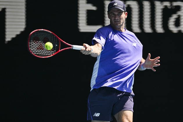 Australian Open 2026 MELBOURNE, AUSTRALIA - JANUARY 25: Tommy Paul of United States in action against Carlos Alcaraz of Spain (not seen) during round 4 at the Australian Open grand slam tennis tournament at Melbourne Park in Melbourne, Australia on January 25, 2026 Mark Avellino Anadolu Melbourne Australia. Editorial use only. Please get in touch for any other usage.  Copyright: x2026xAnadoluxMarkxAvellinox