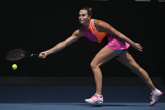 Australian Open 2026 MELBOURNE, AUSTRALIA - JANUARY 24: Aryna Sabalenka in action against Victoria Mboko (CAN) (not seen) during round 4 at the Australian Open grand slam tennis tournament at Melbourne Park in Melbourne, Australia on January 25, 2026 Mark Avellino Anadolu Melbourne Australia. Editorial use only. Please get in touch for any other usage.  Copyright: x2026xAnadoluxMarkxAvellinox