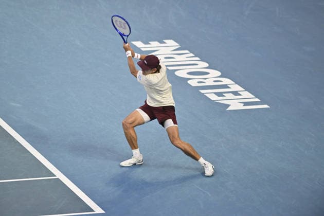 Australian Open 2026 MELBOURNE, AUSTRALIA - JANUARY 25: Alex de Minaur (AUS) in action against Alexander Bublik (KAZ) (not seen) in round 4 at the Australian Open grand slam tennis tournament at Melbourne Park in Melbourne, Australia on January 25, 2026 Mark Avellino Anadolu Melbourne Australia. Editorial use only. Please get in touch for any other usage.  Copyright: x2026xAnadoluxMarkxAvellinox