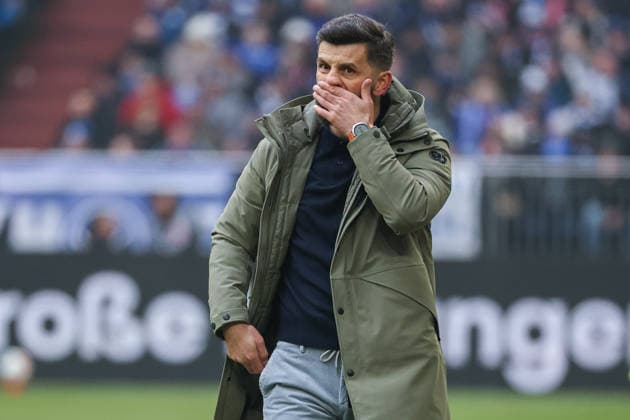 2. Bundesliga - FC Schalke 04 - 1. FC Kaiserslautern am 25.01.2026 in der Veltins-Arena auf Schalke Trainer Miron Muslic (Schalke) unzufrieden, enttäuscht, enttaeuscht, niedergeschlagen