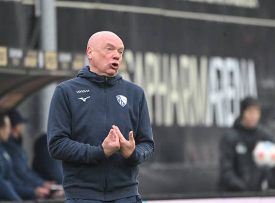 Fussball - 2.Bundesliga - Saison 2025 26 25.01.2025 Ursapharm-Arena SV Elversberg (elv) - VfL Bochum (bo) Trainer Uwe ROESLER (VfL Bochum) Fussball - 2. Bundesliga - SV Elversberg