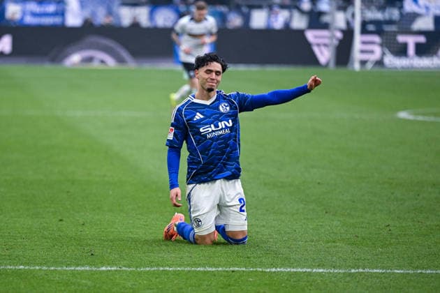 25.01.2026, Fussball, 2. Bundesliga, Saison 2025 2026, 19. Spieltag, FC Schalke 04 - 1. FC Kaiserslautern, Soufiane El-Faouzi (FC Schalke 04) xRHR-FOTO YYx