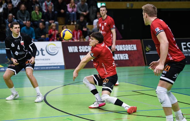 Volleyball 2. Bundesliga Saison 2025 2026 TV Rottenburg - TSV Muehldorf 24.01.2026 David Dornauf (Mitte, TV Rottenburg)