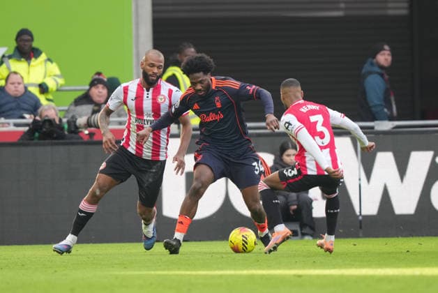 Brentford v Nottingham Forest, Premier League, Football, Gtech Community Stadium, Brentford, London, UK - 25 Jan 2026 Ola Aina of Nottingham Forest London Gtech Community Stadium Brentford UK, UK NEWSPAPERS OUT Copyright: xSeanxRyanx