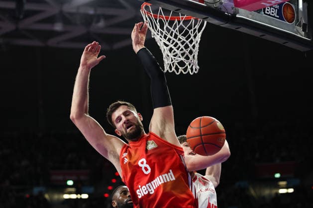Leon Kratzer (FC Bayern Basketball, 08), GER, FC Bayern Basketball vs. Fitness First Wuerzburg Baskets, Basketball, easycredit Basketball Bundesliga, 17. Spieltag, Saison 2025 2026, 25.01.2026, GER, FC Bayern Basketball vs. Fitness First Wuerzburg Baskets, Basketball, easycredit Basketball Bundesliga, 17. Spieltag, Saison 2025 2026, 25.01.2026 Muenchen Copyright: xEibner-Pressefoto JennixMaulx EP_JML