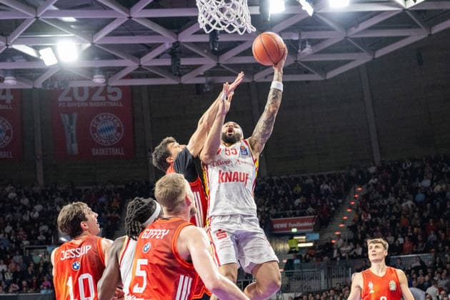 David Muenkat 55 (Fitness First Wuerzburg Baskets), FC Bayern Basketball vs. Fitness First Wuerzburg Baskets, BBL, Hauptrunde, 25.01.2026 Muenchen Bayern Deutschland