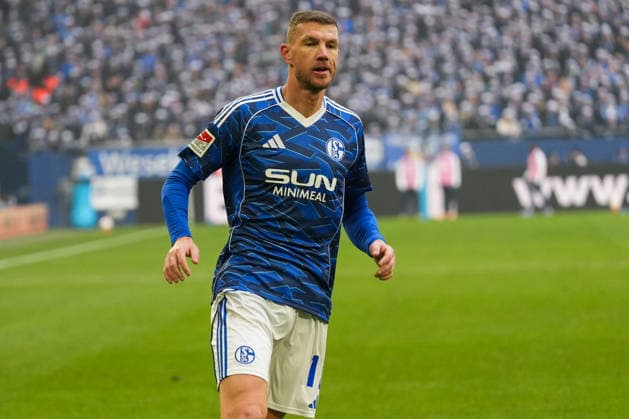 Deutschland: Fussball 2. Bundesliga, Saison 2025 26, 19. Spieltag - FC Schalke 04 vs 1. FC Kaiserslautern, 25.01.2026, Veltins Arena (Gelsenkirchen, Nordrhein-Westfalen) Edin DÅ¾eko, Edin Dzeko (FC Schalke 04, 10)