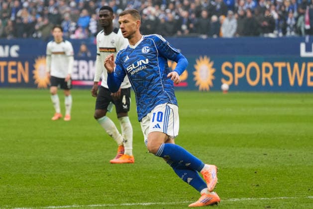 Deutschland: Fussball 2. Bundesliga, Saison 2025 26, 19. Spieltag - FC Schalke 04 vs 1. FC Kaiserslautern, 25.01.2026, Veltins Arena (Gelsenkirchen, Nordrhein-Westfalen) Edin DÅ¾eko, Edin Dzeko (FC Schalke 04, 10)