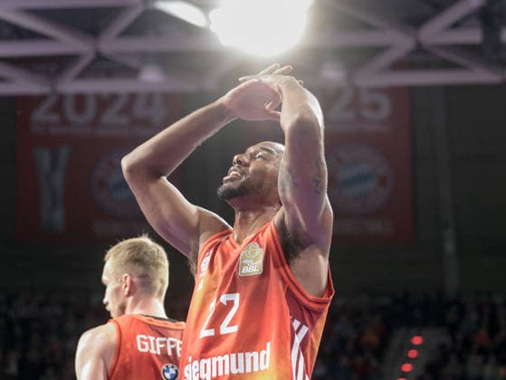 Deutschland: Basketball, Basketball-Bundesliga (BBL) 2025 26, 17. Spieltag - FC Bayern Basketball vs Fitness First Wuerzburg Baskets - BMW Park (Muenchen): Isiaha Mike (FC Bayern Muenchen, 22) Copyright: xChristopherxRupprechtx