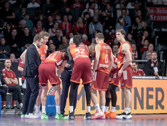 Deutschland: Basketball, Basketball-Bundesliga (BBL) 2025 26, 17. Spieltag - FC Bayern Basketball vs Fitness First Wuerzburg Baskets - BMW Park (Muenchen): Wenyen Gabriel (FC Bayern Muenchen, 32) Neno Dimitrijevic (FC Bayern Muenchen, 0) Justus Hollatz (FC Bayern Muenchen, 21) Copyright: xChristopherxRupprechtx