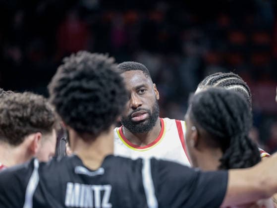 Deutschland: Basketball, Basketball-Bundesliga (BBL) 2025 26, 17. Spieltag - FC Bayern Basketball vs Fitness First Wuerzburg Baskets - BMW Park (Muenchen): Eddy Edigin (Fitness First Wuerzburg Baskets, 27) Copyright: xChristopherxRupprechtx