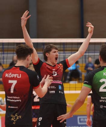 Ludwigsburg , 1. Bundesliga Volleyball Barock Volleys MTV Ludwigsburg vs. WWK Volleys Herrsching , Jan Huber ( Barockvolleys )