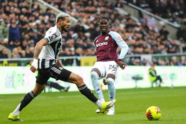 Newcastle United v Aston Villa, Premier League Amadou Onana Of Aston Villa battles with Joelinton Of Newcastle United during the Newcastle United v Aston Villa Premier League match at St. James Park, Newcastle Upon Tyne, England on 25 January 2026 Credit: Lee Keuneke Every Second Media Editorial use only. All images are copyright Every Second Media Limited. No images may be reproduced without prior permission. All rights reserved. Premier League and Football League images are subject to licensing agreements with Football DataCo Limited. see https: www.football-dataco.com Copyright: xIMAGO EveryxSecondxMediax ESM-1773-0128 LeexKeunekex xEveryxSecondxMediax