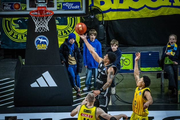 Basketball Berlin 25.01.2026 Saison 2025 2026 EasyCredit BBL 1. Bundesliga Männer, Herren Alba Berlin - BMA365 Bamberg Baskets Ibrahim Watson-Boye (Bamberg, No.02) Ibrahim Watson