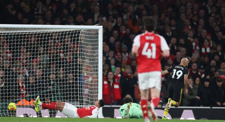 Premier League football, Arsenal v Manchester United, ManU Premier League football, The Emirates Stadium, London, UK. 25.01.2026 Arsenal v Manchester United. Pic shows Mbeumo scores for Man Utd, 1 all. Photographs by Marc Aspland for The Times & Sunday Times  Copyright: xMarcxAsplandxforxThexTimesx&xSunx NINTCHDBPICT001054112367