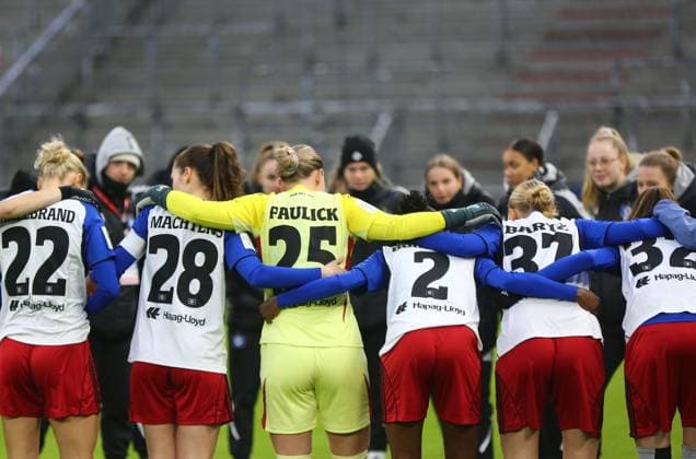 25.01.2026, xcex, GER, Hamburg, Volksparkstadion, Frauenfussball, 1. Bundesliga, DIE LIGA, Google Pixel Frauen-Bundesliga, Saison 2025 2026, Spieltag 15, HSV, SGS, Hamburger SV Frauen - SGS Essen, Mannschaftskreis HSV Frauen DFL regulations prohibit any use of photographs as image sequences and or quasi-video