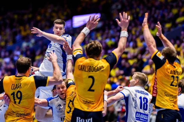 260125 Thorsteinn Leo Gunnarsson of Iceland during the EHF European Handball Championship main round match between Iceland and Sweden on January 25, 2026 in Malmö. Photo: Petter Arvidson BILDBYRAN kod PA PA1138 handball handboll handball handbolls-em 2026 island iceland sverige sweden ehf european handball championship bbeng Copyright: PETTERxARVIDSON BB260125PA142