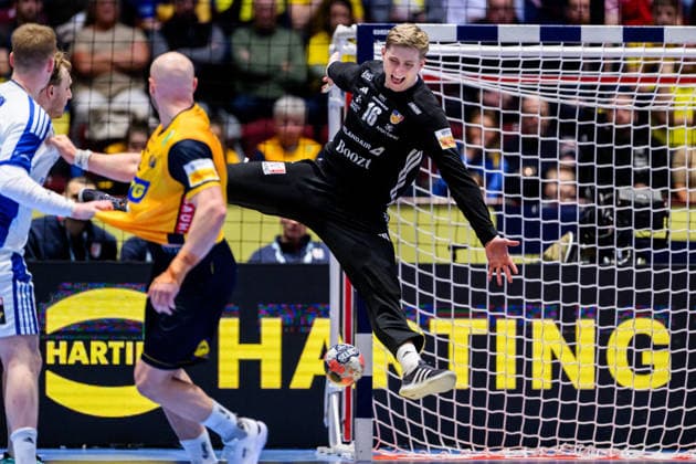 260125 Goalkeeper Viktor Hallgrimsson of Iceland during the EHF European Handball Championship main round match between Iceland and Sweden on January 25, 2026 in Malmö. Photo: Petter Arvidson BILDBYRAN kod PA PA1138 handball handboll handball handbolls-em 2026 island iceland sverige sweden ehf european handball championship bbeng Copyright: PETTERxARVIDSON BB260125PA163