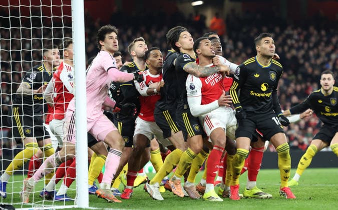 Premier League football, Arsenal v Manchester United, ManU Premier League football, The Emirates Stadium, London, UK. 25.01.2026 Arsenal v Manchester United. Pic shows Goal mouth action. Photographs by Marc Aspland for The Times & Sunday Times  Copyright: xMarcxAsplandxforxThexTimesx&xSunx NINTCHDBPICT001054129656