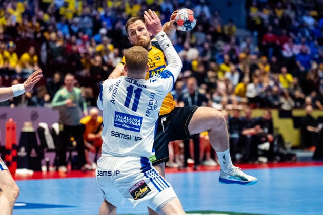 Iceland v Sweden, EHF EURO 2026, Malmo, Sweden Malmo, Sweden. 25th of January, 2026. Albin Langergren (23) of Sweden seen during the mens EHF Euro 2026 match between Iceland and Sweden at Malmo Arena in Malmo. Sweden, Malmo, Malmö Arena  Copyright: xGonzalesxPhoto TobiasxJorgensenx