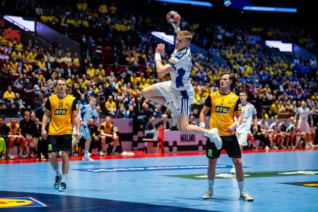 Iceland v Sweden, EHF EURO 2026, Malmo, Sweden Malmo, Sweden. 25th of January, 2026. Ellidi Vidarsson (18) of Iceland seen during the mens EHF Euro 2026 match between Iceland and Sweden at Malmo Arena in Malmo. Sweden, Malmo, Malmö Arena  Copyright: xGonzalesxPhoto TobiasxJorgensenx