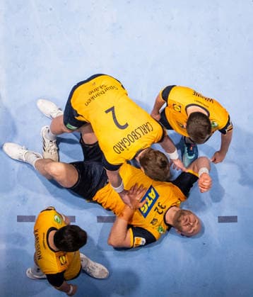 260125 Oscar Bergendahl of Sweden during the EHF European Handball Championship main round match between Iceland and Sweden on January 25, 2026 in Malmö. Photo: Petter Arvidson BILDBYRAN kod PA PA1138 handball handboll handball handbolls-em 2026 island iceland sverige sweden ehf european handball championship bbeng depp skada Copyright: PETTERxARVIDSON BB260125PA282