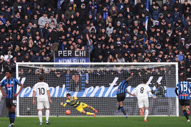 Atalanta BC vs Parma Calcio, Serie A EniLive 2025 2026 day 22 at New Balance Arena. Italy, Bergamo, 2026 01 25: Gianluca Scamacca (Atalanta) scores by penalty kick the 1-0 goal at 15 Atalanta BC vs Parma Calcio, Serie A EniLive 2025 2026, day 22 at New Balance Arena Italy, Bergamo, 2026 01 25: Atalanta BC vs Parma Calcio, Serie A EniLive 2025 2026 day 18 at New Balance Arena. Bergamo Italy Copyright: FabrizioxAndreaxBertani