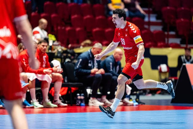 Switzerland v Croatia, EHF EURO 2026, Malmo, Sweden Malmo, Sweden. 25th of January, 2026. Samuel Zehnder (29) of Switzerland seen during the mens EHF Euro 2026 match between Switzerland and Croatia at Malmo Arena in Malmo. Sweden, Malmo, Malmö Arena  Copyright: xGonzalesxPhoto TobiasxJorgensenx