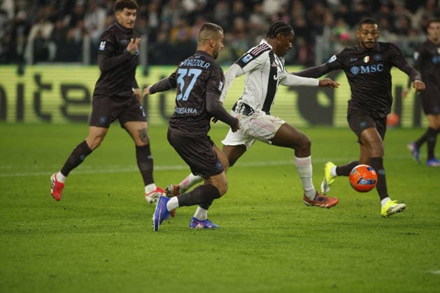 CALCIO - Serie A - Juventus FC vs SSC Napoli Jonathan David of Juventus FC scoring a goal during the Italian Serie A, 2025 2026 season football match between Juventus FC and SSC Napoli on 25 January 2026 at Allianz Stadium,Turin, Italy. Photo Nderim KACELI Turin Italy  Copyright: xIPAxSport ABACAx