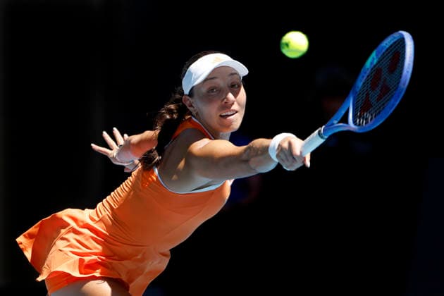 TENNIS AUSTRALIAN OPEN, Jessica Pegula of the USA in action during the Women™s 4th round match against compatriot Madison Keys on day 9 of the 2026 Australian Open tennis tournament at Melbourne Park in Melbourne, Monday, January 26, 2026. ( NO ARCHIVING MELBOURNE VICTORIA AUSTRALIA  Copyright: xROBxPREZIOSOx 20260126193738097381