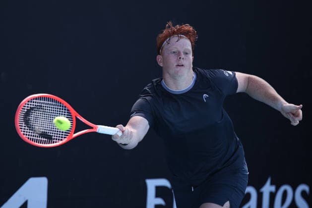 Jamie Mackenzie (GER) , Jungen Einzel, Boys Singles,Australian Open 2026, Melbourne Park, Melbourne, Victoria, Australia., Copyright: xJuergenxHasenkopfx